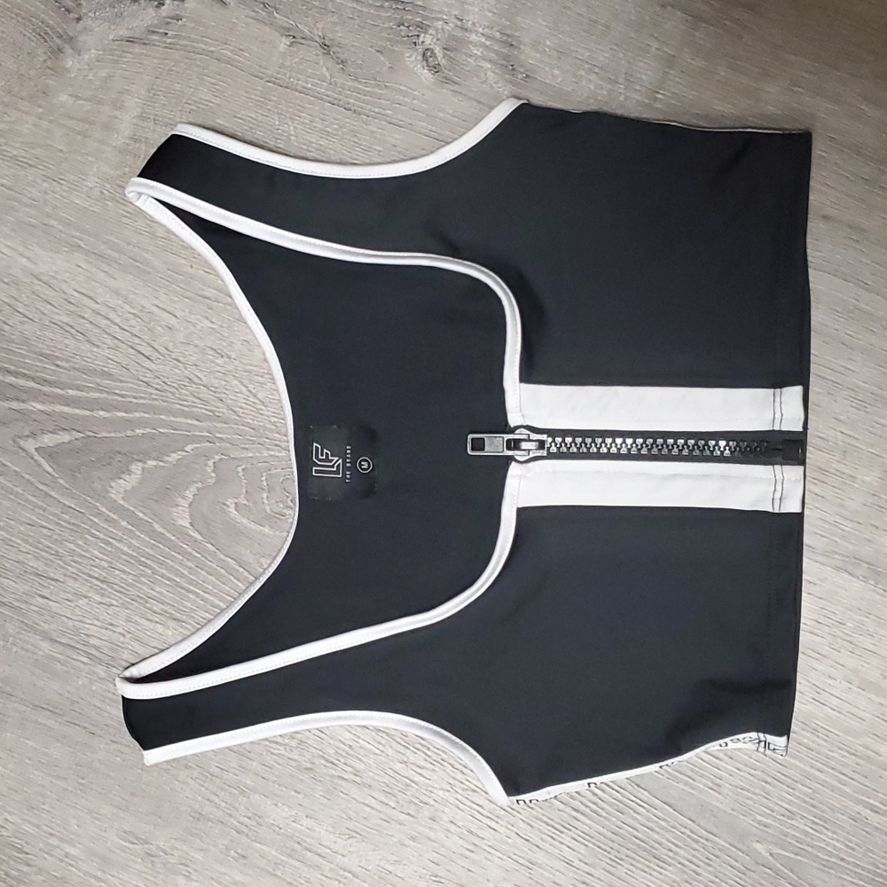 LF the Brand crop top sports athletic zipper front size M